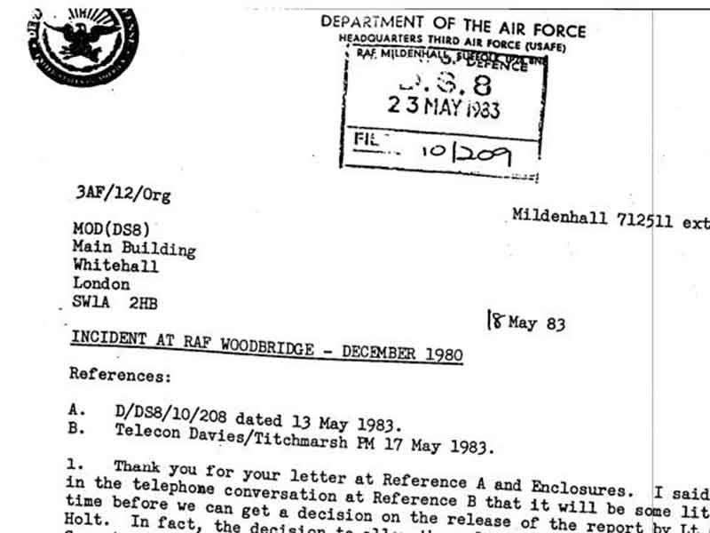 British MOD Rendlesham Forest Incident Files - Part 5