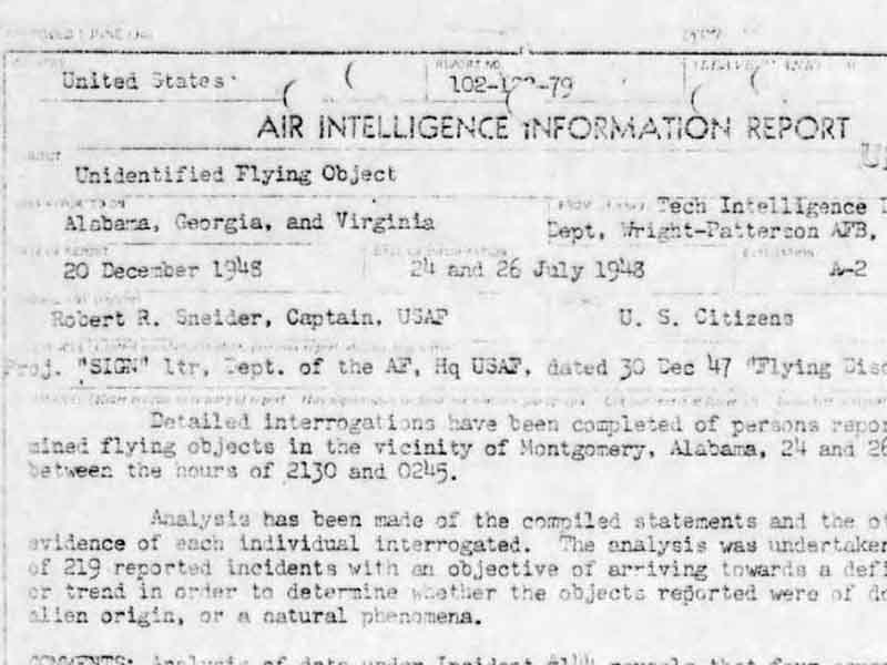 Chiles-Whitted UFO Incident - Project Blue Book Case File
