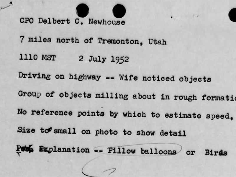 Project Blue Book - Tremonton, Utah Report (page two)