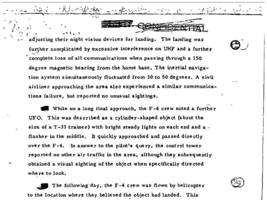 U.S. Air Force newsletter on the Tehran UFO incident in 1976 (page 2).