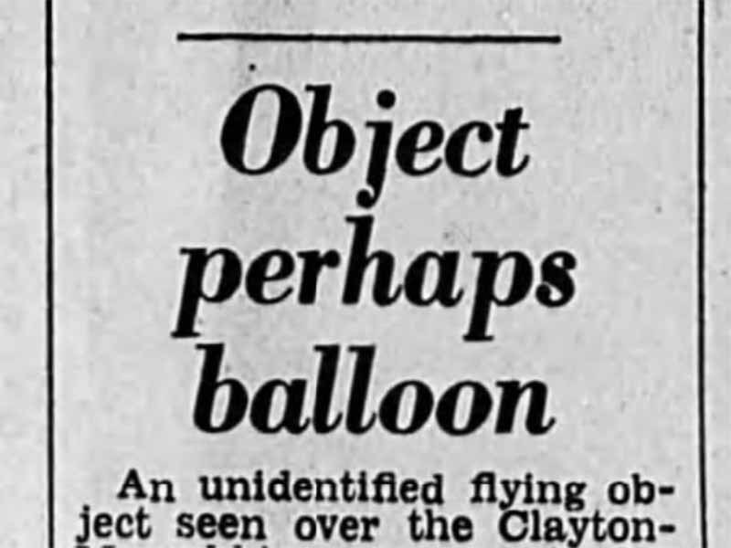 One of the few articles written about this mass UFO sighting.