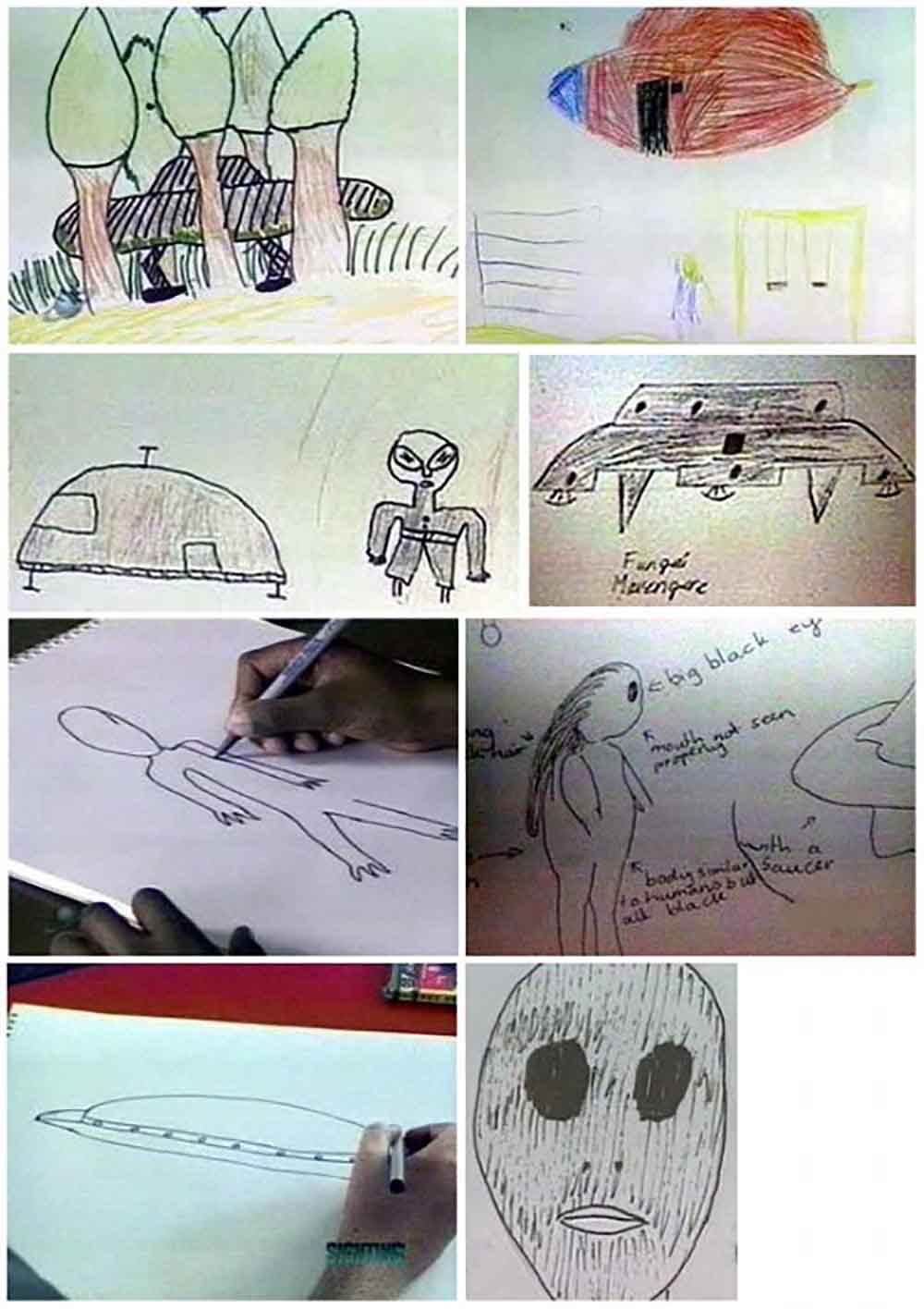 Ariel School Children Witness Sketches