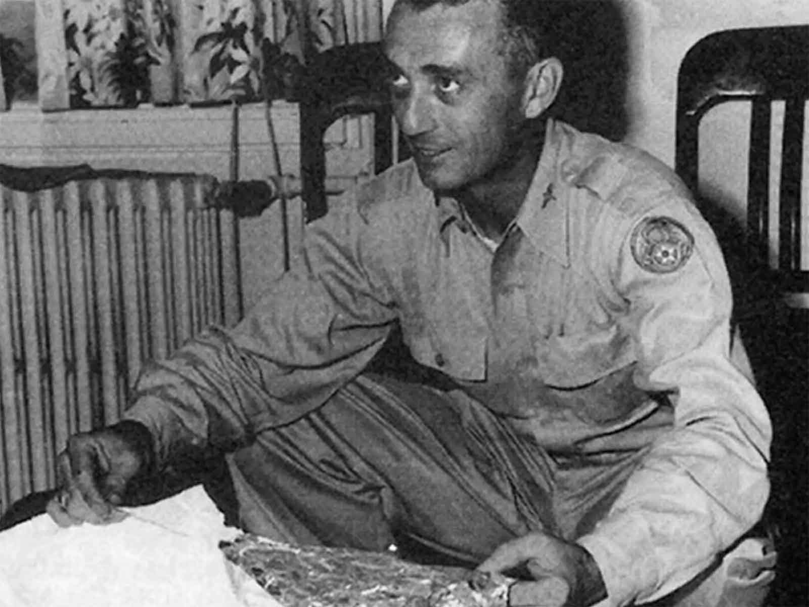 Major Marcel with Roswell Debris