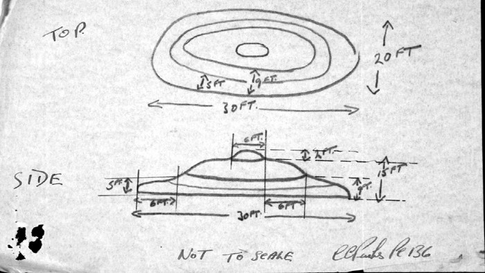 Diagram of UFO Near Wilmslow, England, 1960s