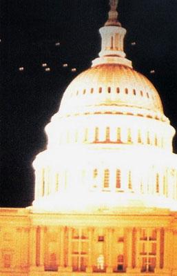Alleged Photo of UFOs Over Washington D.C., 1952