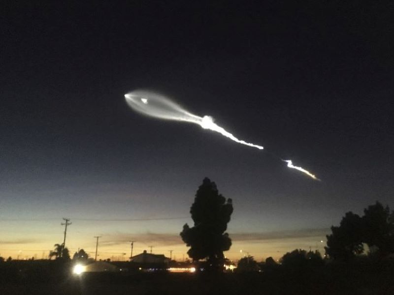 Falcon 9 Rocket at Night
