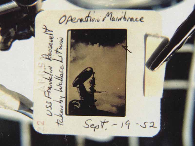 Operation Mainbrace, September 19, 1952 UFO photo taken by Wallace Litwin.