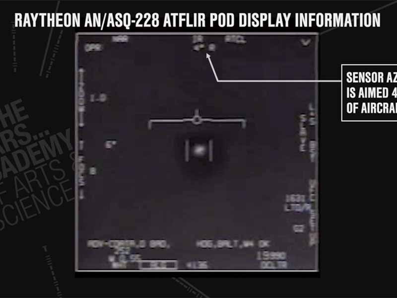 Screenshot of USS Nimitz 'Tic Tac' UFO footage.