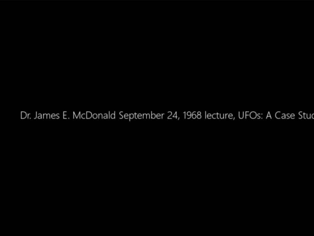 Dr. James E. McDonald September 24, 1968 lecture