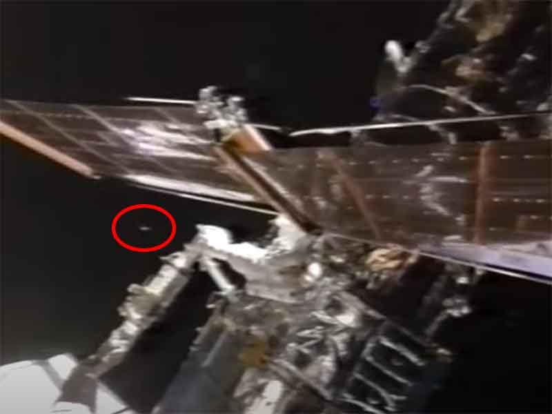 STS-61: UFO Under Hubble Left Side 