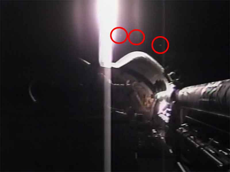 UFOs In Space, Behind The Shuttle Tail